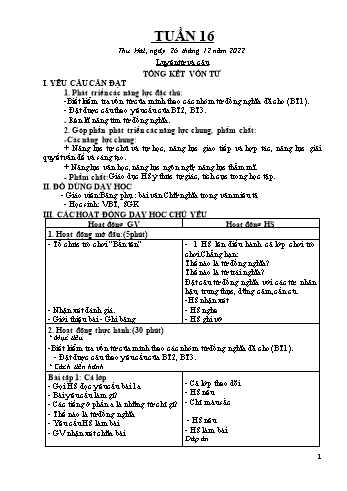 Kế hoạch bài dạy Khối 5 - Tuần 16 - Năm học 2022-2023 - Đậu Thị Thanh Huyền