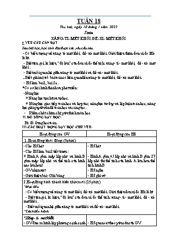Kế hoạch bài dạy Khối 5 - Tuần 18 - Năm học 2021-2022 - Nguyễn Minh Thúy