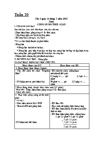 Kế hoạch bài dạy Khối 5 - Tuần 20 - Năm học 2021-2022 - Nguyễn Minh Thúy