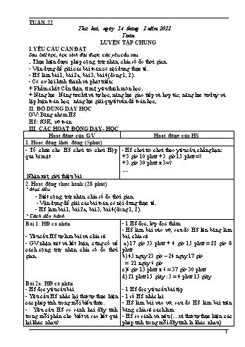 Kế hoạch bài dạy Khối 5 - Tuần 22 - Năm học 2021-2022 - Nguyễn Minh Thúy