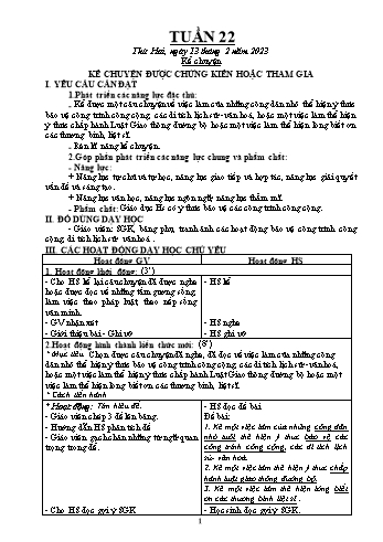 Kế hoạch bài dạy Khối 5 - Tuần 22 - Năm học 2022-2023 - Đậu Thị Thanh Huyền