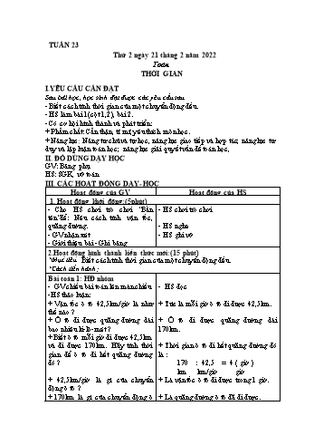 Kế hoạch bài dạy Khối 5 - Tuần 23 - Năm học 2021-2022 - Nguyễn Minh Thúy