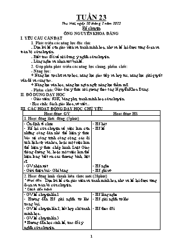 Kế hoạch bài dạy Khối 5 - Tuần 23 - Năm học 2022-2023 - Đặng Thị Quỳnh Nga