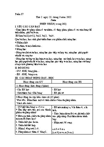 Kế hoạch bài dạy Khối 5 - Tuần 27 - Năm học 2021-2022 - Nguyễn Minh Thúy Kế hoạch bài dạy Khối 5 - Tuần 27 - Năm học 2021-2022 - Nguyễn Minh Thúy