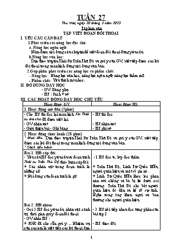 Kế hoạch bài dạy Khối 5 - Tuần 27 - Năm học 2022-2023 - Đặng Thị Quỳnh Nga
