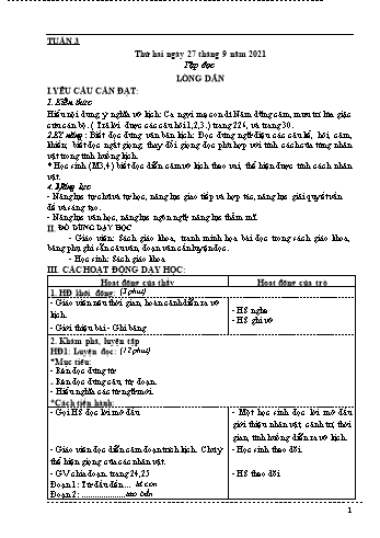 Kế hoạch bài dạy Khối 5 - Tuần 3 - Năm học 2021-2022 - Nguyễn Minh Thúy Kế hoạch bài dạy Khối 5 - Tuần 3 - Năm học 2021-2022 - Nguyễn Minh Thúy