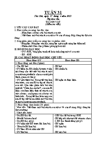 Kế hoạch bài dạy Khối 5 - Tuần 31 - Năm học 2022-2023 - Đặng Thị Quỳnh Nga