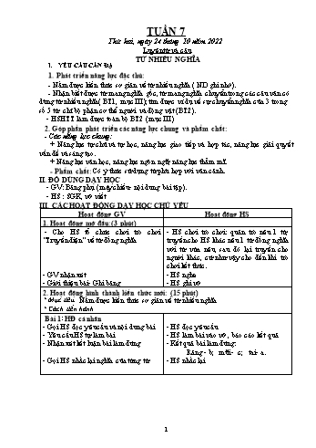 Kế hoạch bài dạy Khối 5 - Tuần 7 - Năm học 2022-2023 - Đặng Thị Quỳnh Nga