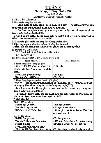 Kế hoạch bài dạy Khối 5 - Tuần 8 - Năm học 2022-2023 - Đặng Thị Quỳnh Nga