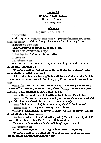 Kế hoạch bài dạy Lớp 1 - Tuần 25 - Năm học 2020-2021 - Trần Thị Thúy Thành