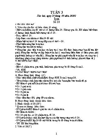 Kế hoạch bài dạy Lớp 1 - Tuần 3 - Năm học 2022-2023 - Trần Thị Thanh Hoa