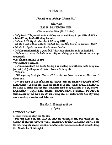 Kế hoạch bài dạy Lớp 2 - Tuần 15 - Năm học 2021-2022 - Trần Thị Hằng