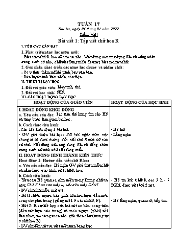 Kế hoạch bài dạy Lớp 2 - Tuần 17 - Năm học 2021-2022 - Trần Thị Hằng