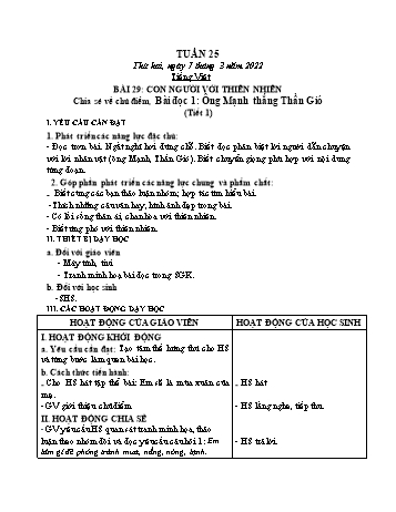 Kế hoạch bài dạy Lớp 2 - Tuần 25 - Năm học 2021-2022 - Đậu Thị Tuyết Mai