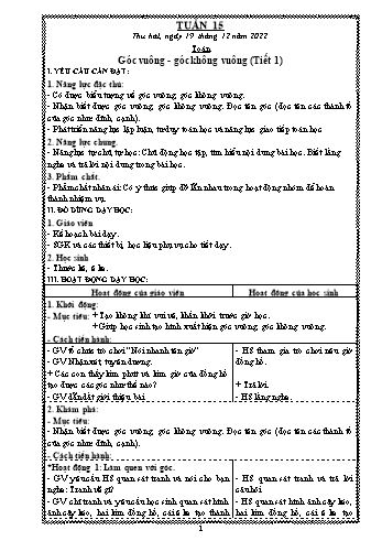 Kế hoạch bài dạy Lớp 3 - Tuần 15 - Năm học 2022-2023 - Trần Thị Hằng