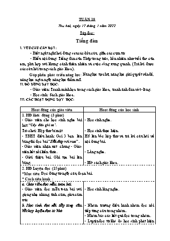 Kế hoạch bài dạy Lớp 3 - Tuần 19 - Năm học 2021-2022 - Nguyễn Thị Lệ Hằng