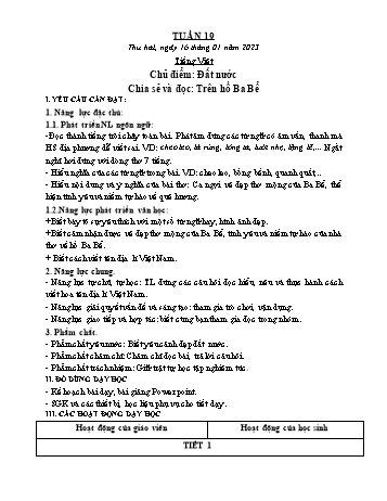 Kế hoạch bài dạy Lớp 3 - Tuần 19 - Năm học 2022-2023 - Trần Thị Hằng