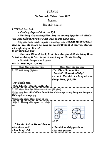 Kế hoạch bài dạy Lớp 3 - Tuần 20 - Năm học 2021-2022 - Nguyễn Thị Lệ Hằng Kế hoạch bài dạy Lớp 3 - Tuần 20 - Năm học 2021-2022 - Nguyễn Thị Lệ Hằng