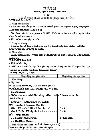 Kế hoạch bài dạy Lớp 3 - Tuần 21 - Năm học 2022-2023 - Trần Thị Hằng