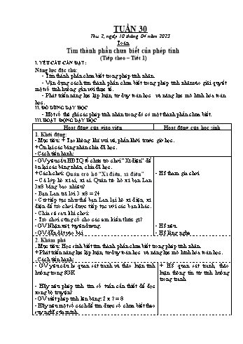 Kế hoạch bài dạy Lớp 3 - Tuần 30 - Năm học 2022-2023 - Trần Thị Hằng