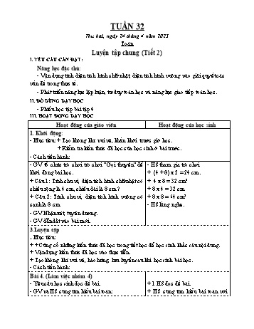 Kế hoạch bài dạy Lớp 3 - Tuần 32 - Năm học 2022-2023 - Trần Thị Hằng