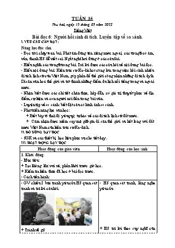 Kế hoạch bài dạy Lớp 3 - Tuần 35 - Năm học 2022-2023 - Trần Thị Hằng