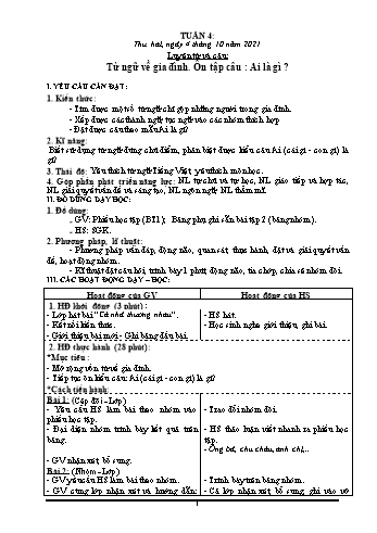 Kế hoạch bài dạy Lớp 3 - Tuần 4 - Năm học 2021-2022 - Nguyễn Thị Lệ Hằng Kế hoạch bài dạy Lớp 3 - Tuần 4 - Năm học 2021-2022 - Nguyễn Thị Lệ Hằng