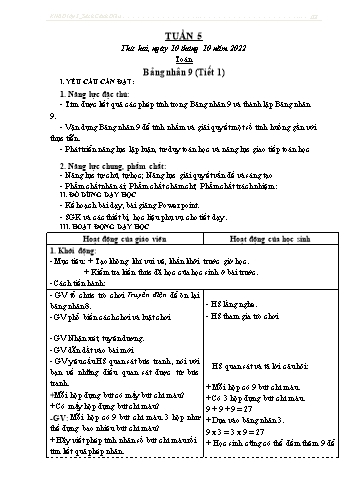 Kế hoạch bài dạy Lớp 3 - Tuần 5 - Năm học 2022-2023 - Trần Thị Hằng