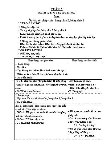 Kế hoạch bài dạy Lớp 3 - Tuần 6 - Năm học 2022-2023 - Trần Thị Hằng