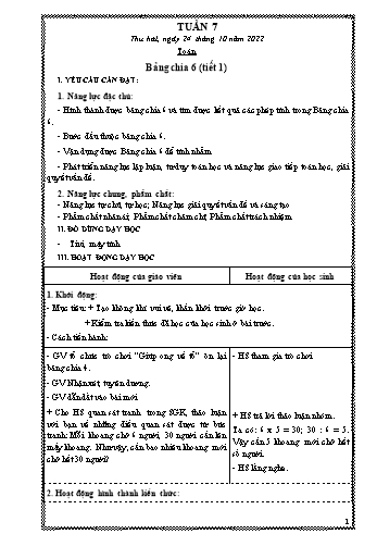 Kế hoạch bài dạy Lớp 3 - Tuần 7 - Năm học 2022-2023 - Trần Thị Hằng