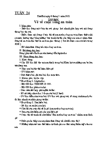 Kế hoạch bài dạy Lớp 4 - Tuần 24 - Năm học 2020-2021 - Biện Thị Hương Lê