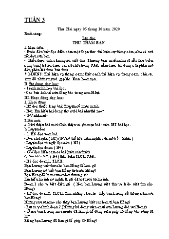 Kế hoạch bài dạy Lớp 4 - Tuần 3 - Năm học 2020-2021 - Biện Thị Hương Lê