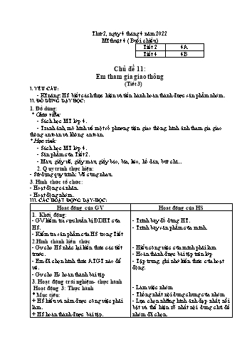 Kế hoạch bài dạy Mĩ thuật & Hoạt động trải nghiệm Lớp 2, 4, 5 - Tuần 29 - Năm học 2021-2022 - Nguyễn Công Đức Kế hoạch bài dạy Mĩ thuật & Hoạt động trải nghiệm Lớp 2, 4, 5 - Tuần 29 - Năm học 2021-2022 - Nguyễn Công Đức