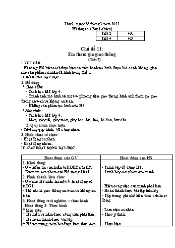 Kế hoạch bài dạy Mĩ thuật & Hoạt động trải nghiệm Lớp 2, 4, 5 - Tuần 28 - Năm học 2021-2022 - Nguyễn Công Đức Kế hoạch bài dạy Mĩ thuật & Hoạt động trải nghiệm Lớp 2, 4, 5 - Tuần 28 - Năm học 2021-2022 - Nguyễn Công Đức