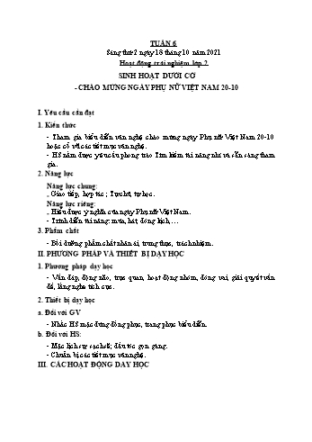 Kế hoạch bài dạy Mĩ Thuật Lớp 1 + 4 - Tuần 6 - Năm học 2020-2021 - Trịnh Thị Tố Như