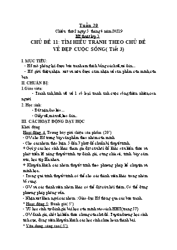 Kế hoạch bài dạy Mĩ Thuật Lớp 1 đến Lớp 5 - Tuần 29 - Năm học 2020-2021 - Trịnh Thị Tố Như