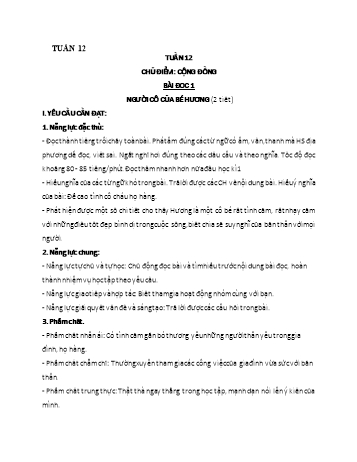 Kế hoạch bài dạy Tiếng Việt Lớp 4 - Tuần 12