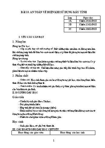 Kế hoạch bài dạy Tin học Lớp 3, 4, 5 - Tuần 10 - Năm học 2022-2023 - Hoàng Thị Thùy Kế hoạch bài dạy Tin học Lớp 3, 4, 5 - Tuần 10 - Năm học 2022-2023 - Hoàng Thị Thùy