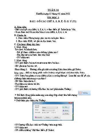 Kế hoạch bài dạy Tin học Lớp 3 + 4 + 5 - Tuần 20 - Năm học 2020-2021 - Đoàn Thị Ngọc Mùi