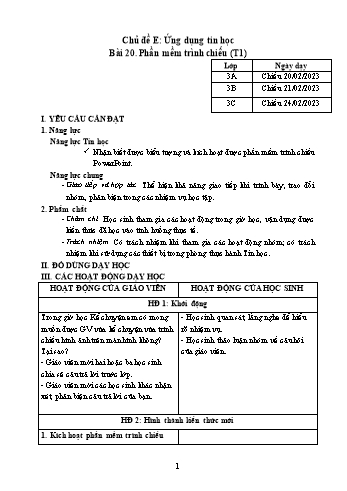 Kế hoạch bài dạy Tin học Lớp 3, 4, 5 - Tuần 23 - Năm học 2022-2023 - Hoàng Thị Thùy Kế hoạch bài dạy Tin học Lớp 3, 4, 5 - Tuần 23 - Năm học 2022-2023 - Hoàng Thị Thùy