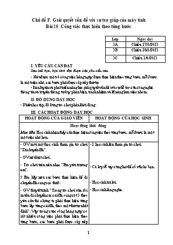 Kế hoạch bài dạy Tin học Lớp 3, 4, 5 - Tuần 28 - Năm học 2022-2023 - Hoàng Thị Thùy