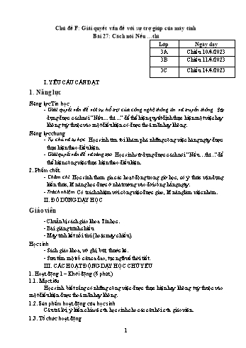 Kế hoạch bài dạy Tin học Lớp 3, 4, 5 - Tuần 30 - Năm học 2022-2023 - Hoàng Thị Thùy