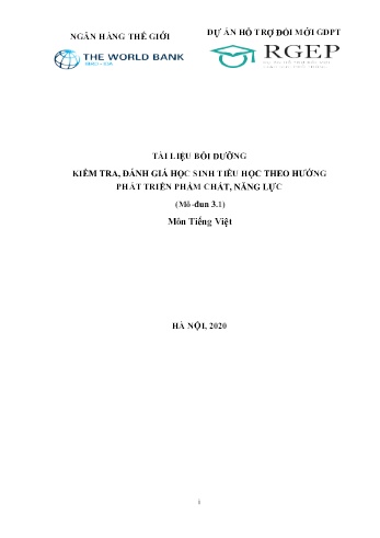 Tài liệu Bồi dưỡng Kiểm tra, đánh giá học sinh Tiểu học theo hướng phát triển phẩm chất, năng lực (Mô-đun 3.1)