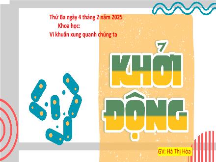 Bài giảng Khoa học 5 (Kết nối tri thức) - Vi khuẩn xung quanh chúng ta - Năm học 2024-2025 - Hà Thị Hòa