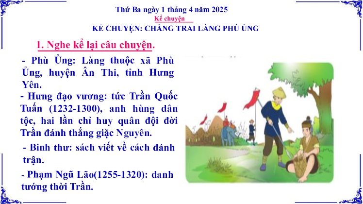 Bài giảng Tiếng Việt 3 - Kể chuyện: Chàng trai làng Phù Đổng - Năm học 2024-2025
