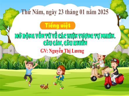 Bài giảng Tiếng Việt 3 (Kết nối tri thức) - Mở rộng vốn từ về các hiện tượng tự nhiên. Câu cảm, câu khiến- Năm học 2024-2025 - Nguyễn Thị Lương