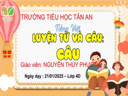 Bài giảng Tiếng Việt 4 (Kết nối tri thức) - Luyện từ và câu: Câu - Năm học 2024-2025 - Nguyễn Thúy Phương