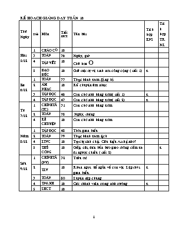 Giáo án các môn Lớp 2 - Tuần 16 - Năm học 2011-2012