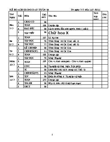 Giáo án các môn Lớp 2 - Tuần 26 - Năm học 2010-2011