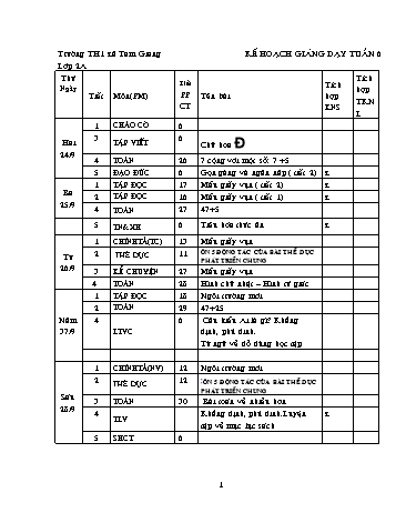 Giáo án các môn Lớp 2 - Tuần 6 - Năm học 2012-2013 - Trường Tiểu học Thị xã Tam Giang